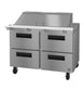Hoshizaki SR48B-18MD4 48 inch two section Mega Top prep table refrigerator with four drawers