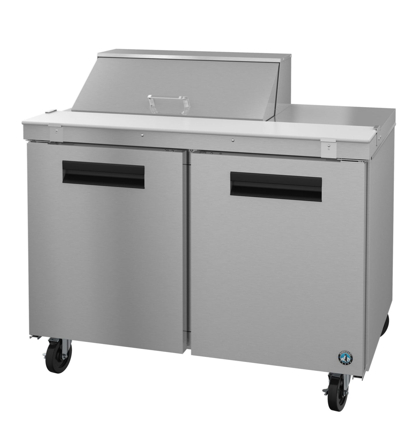 Hoshizaki SR48B-8 48 inch two section sandwich prep table refrigerator, Steelheart Series