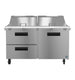 Hoshizaki SR60B-24MD2 mega top prep table front view showing two drawers and hinged door