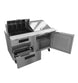 Hoshizaki SR60B-24MD2 mega top prep table with drawers and door open showing interior