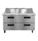 Hoshizaki SR60B-24MD4 mega top prep table front view showing four drawers