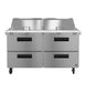 Hoshizaki SR60B-24MD4 mega top prep table front view showing four drawers