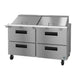 Hoshizaki SR60B-24MD4 60 inch mega top prep table refrigerator with four stainless drawers