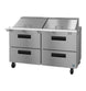 Hoshizaki SR60B-24MD4 60 inch mega top prep table refrigerator with four stainless drawers
