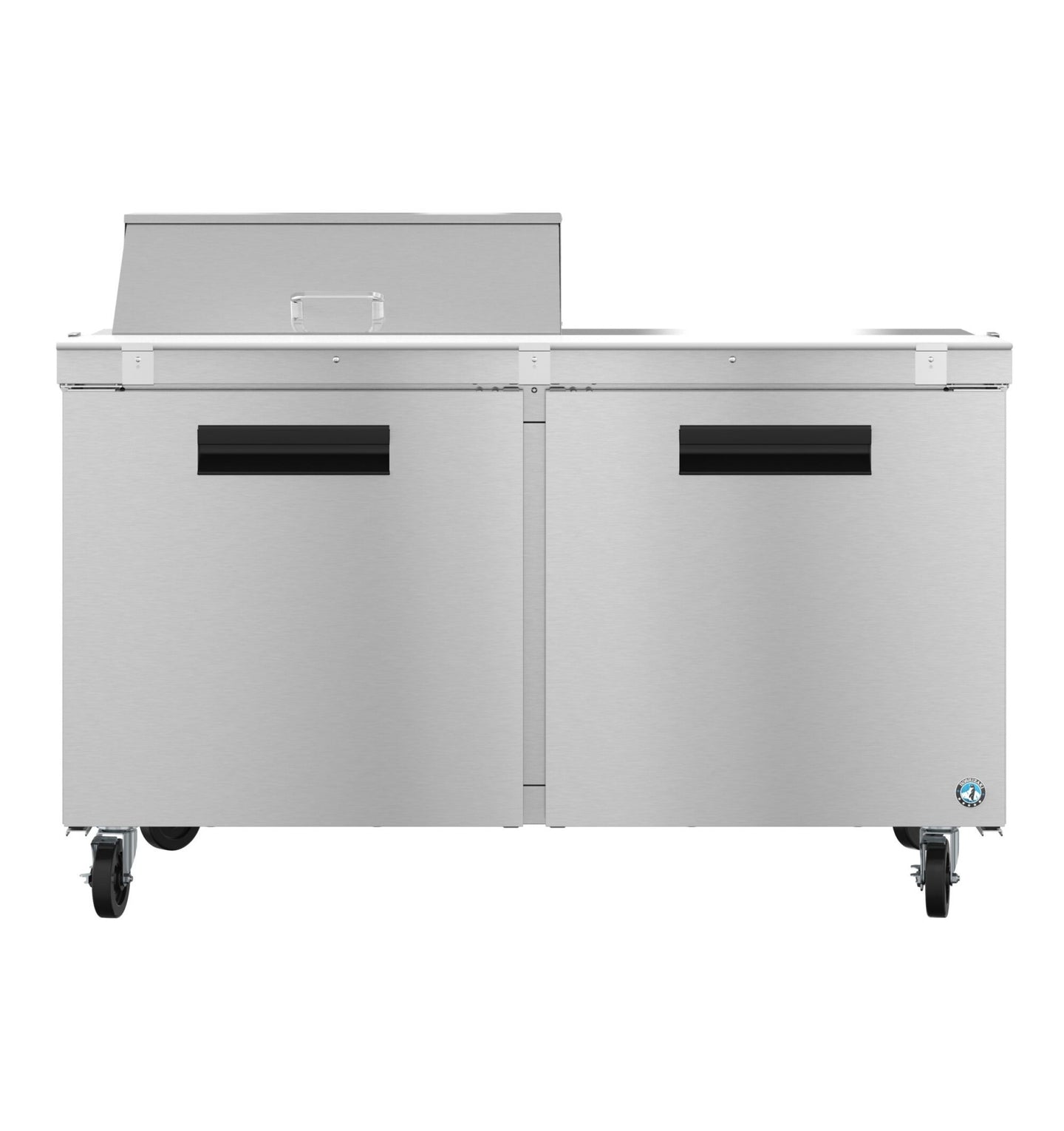 Hoshizaki SR60B-8 sandwich prep table front view with eight pan rail