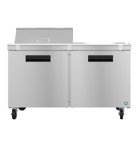 Hoshizaki SR60B-8 sandwich prep table front view with eight pan rail