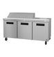 Hoshizaki SR72B-12 72 inch three section sandwich prep table refrigerator, stainless steel