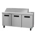 Hoshizaki SR72B-16 72 inch three section sandwich prep table refrigerator, stainless steel