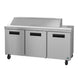 Hoshizaki SR72B-16 72 inch three section sandwich prep table refrigerator, stainless steel