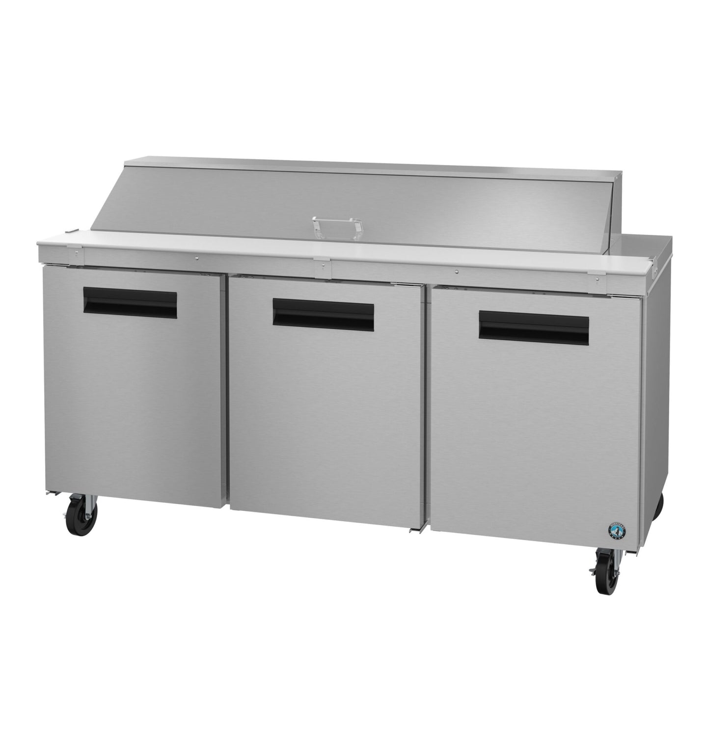 Hoshizaki SR72B-18 72 inch three section sandwich prep table refrigerator, stainless steel