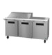 Hoshizaki SR72B-18M 72 inch three section mega top prep table refrigerator, stainless steel
