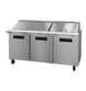 Hoshizaki SR72B-30M 72 inch three section mega top prep table refrigerator, stainless steel