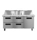 Hoshizaki SR72B-30MD4 mega top prep table refrigerator front view