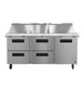 Hoshizaki SR72B-30MD4 mega top prep table refrigerator front view