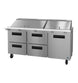 Hoshizaki SR72B-30MD4 72 inch mega top prep table refrigerator with one door and four drawers