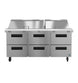 Hoshizaki SR72B-30MD6 mega top prep table refrigerator front view