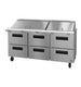 Hoshizaki SR72B-30MD6 72 inch mega top prep table refrigerator with six stainless drawers