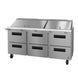 Hoshizaki SR72B-30MD6 72 inch mega top prep table refrigerator with six stainless drawers