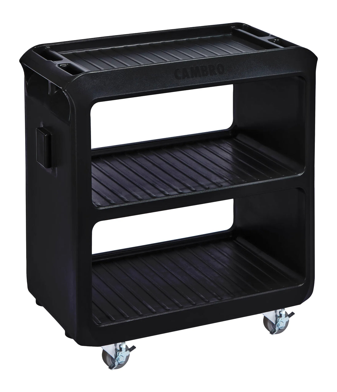 Cambro SC225S110 black small service cart with 4 swivel casters