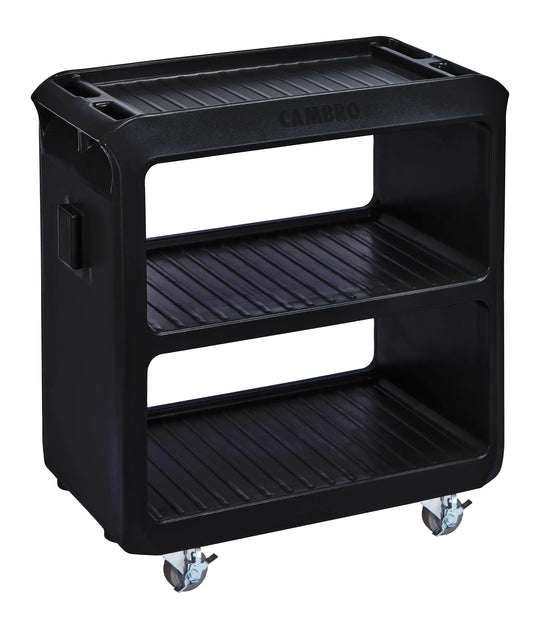Cambro SC225S110 black small service cart with 4 swivel casters