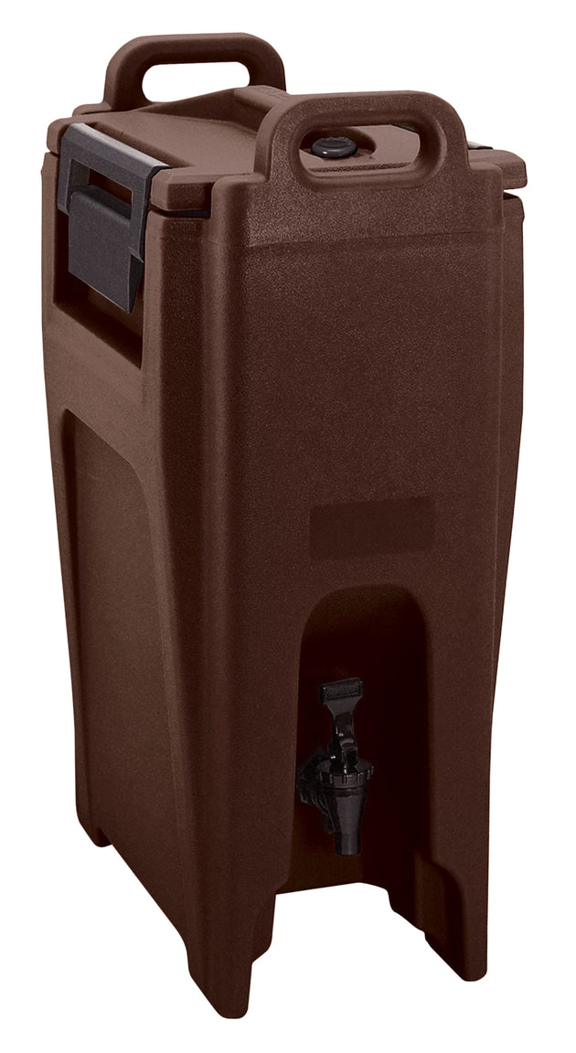 Cambro UC500131 Dark Brown Ultra Camtainer insulated beverage carrier, 5 Gallon capacity