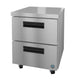 Hoshizaki UF27B-D2 27 inch Steelheart undercounter freezer with two stainless drawers
