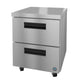 Hoshizaki UF27B-D2 27 inch Steelheart undercounter freezer with two stainless drawers