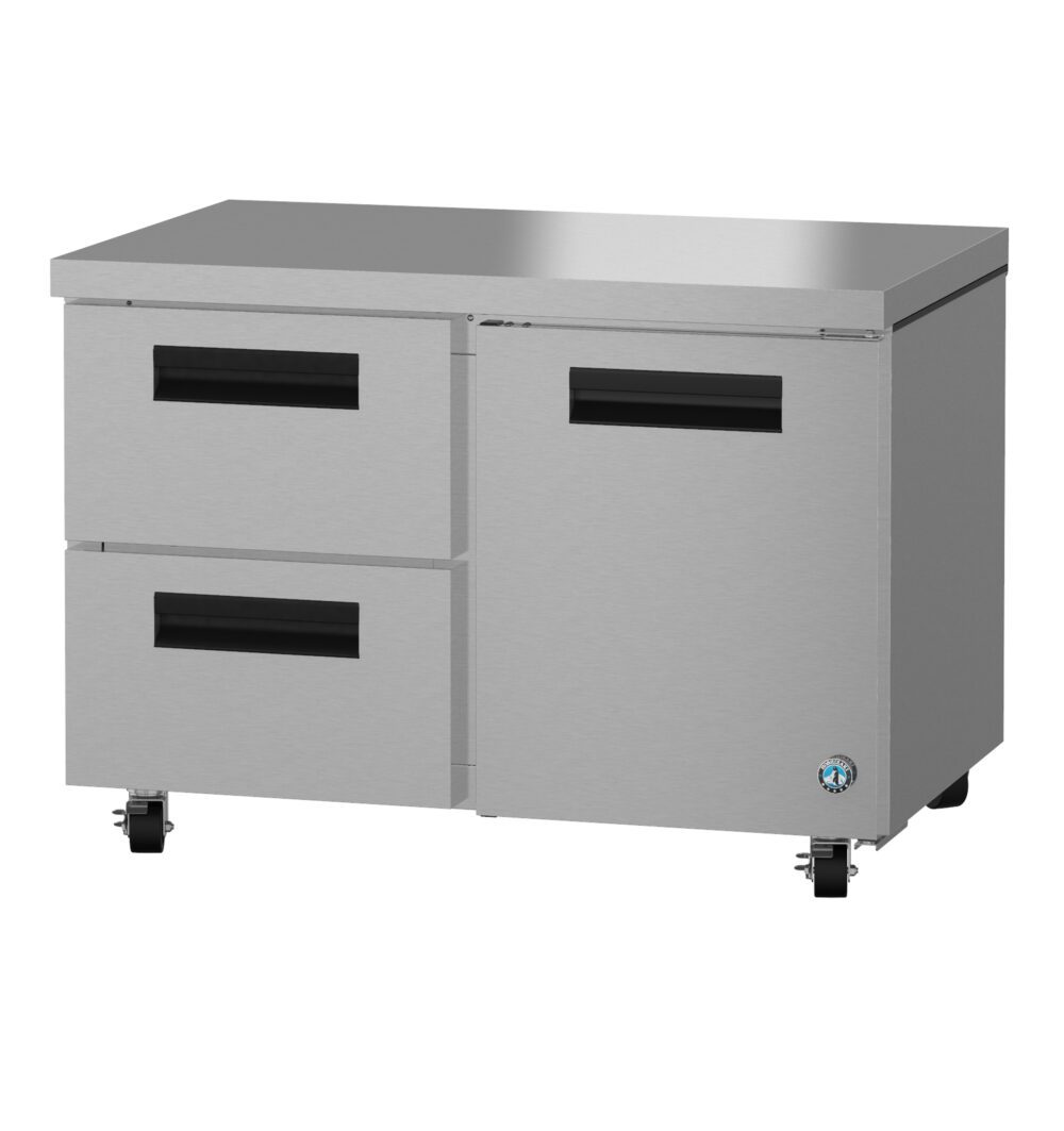 Hoshizaki UF48B-D2 48 inch Steelheart undercounter freezer with drawer and door combination