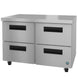 Hoshizaki UF48B-D4 48 inch Steelheart undercounter freezer with four stainless drawers