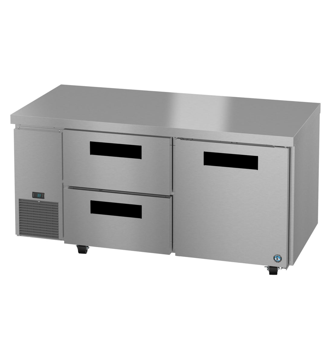Hoshizaki ULR67B-D2 undercounter refrigerator left isometric view