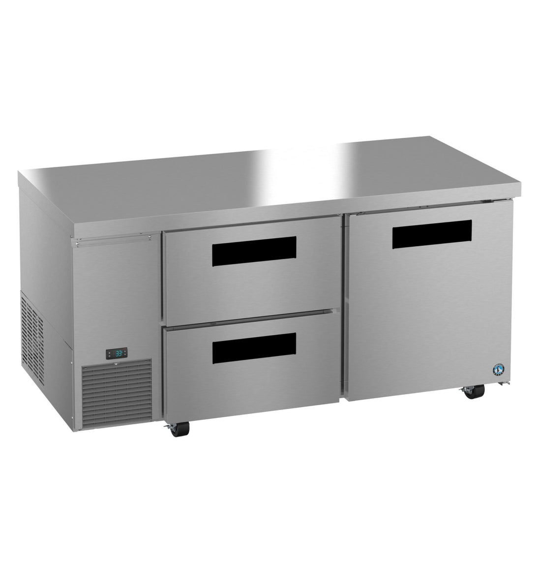 Hoshizaki ULR67B-D2 undercounter refrigerator right isometric view