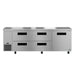 Hoshizaki ULR93B-D4 93 inch three section undercounter refrigerator front view
