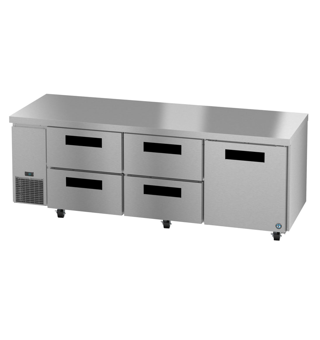 Hoshizaki ULR93B-D4 undercounter refrigerator left isometric view