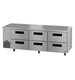 Hoshizaki ULR93B-D6 93 inch three section undercounter refrigerator with six stainless drawers