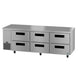 Hoshizaki ULR93B-D6 93 inch three section undercounter refrigerator with six stainless drawers