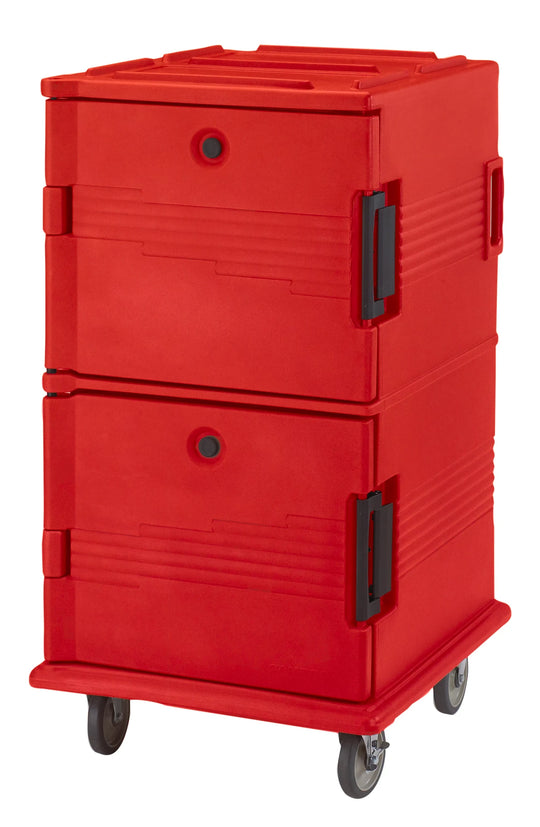 Cambro UPC1600158 insulated food transport cart in Hot Red
