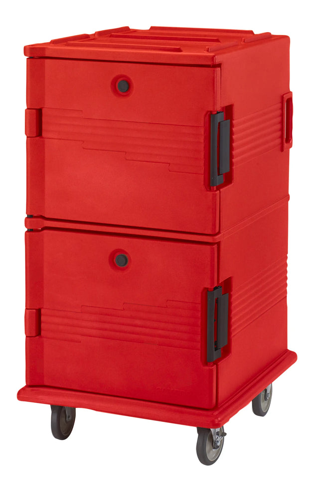 Cambro UPC1600SP158 insulated food transport cart in Hot Red
