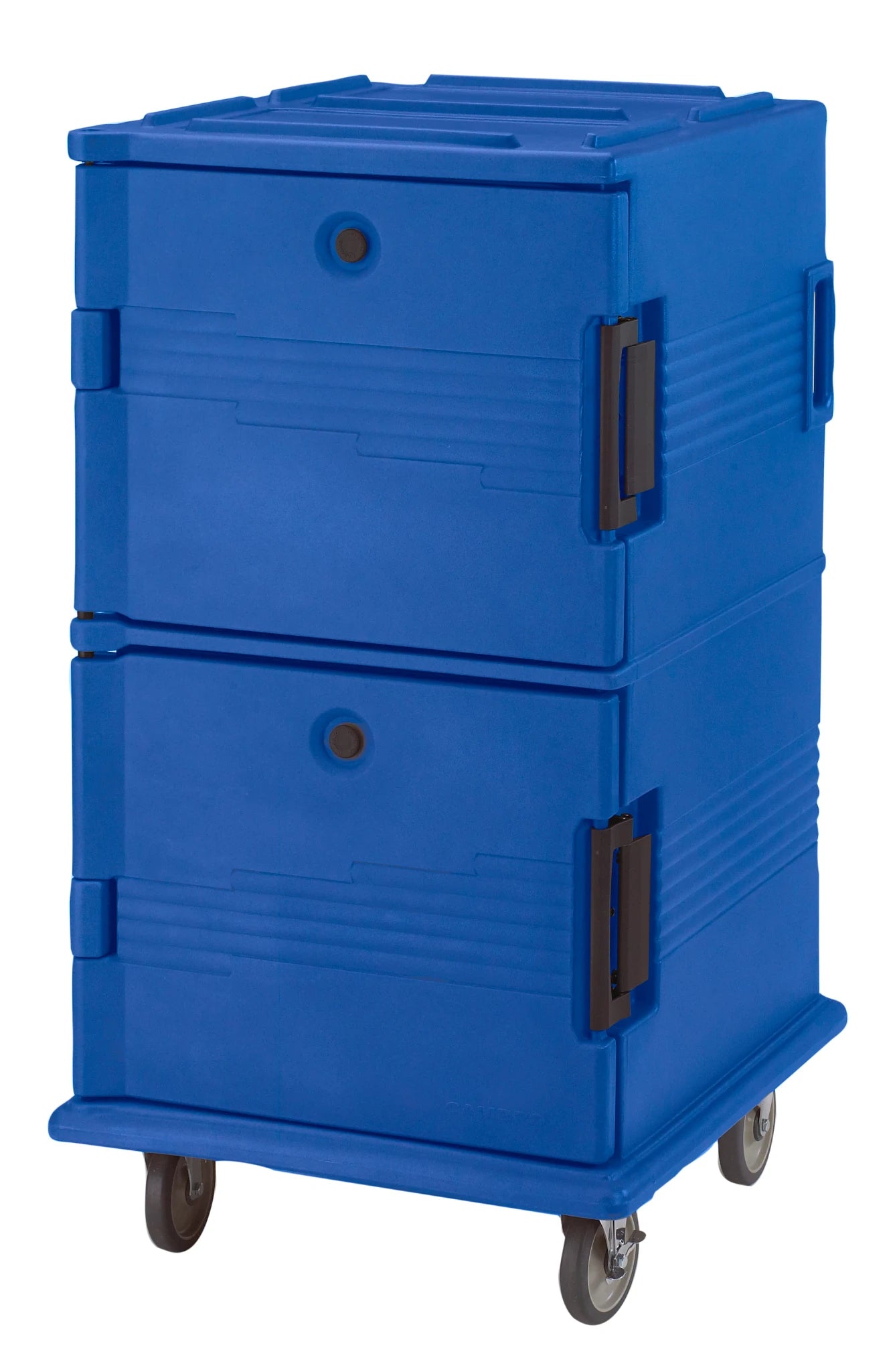 Cambro UPC1600SP186 insulated food transport cart in Navy Blue