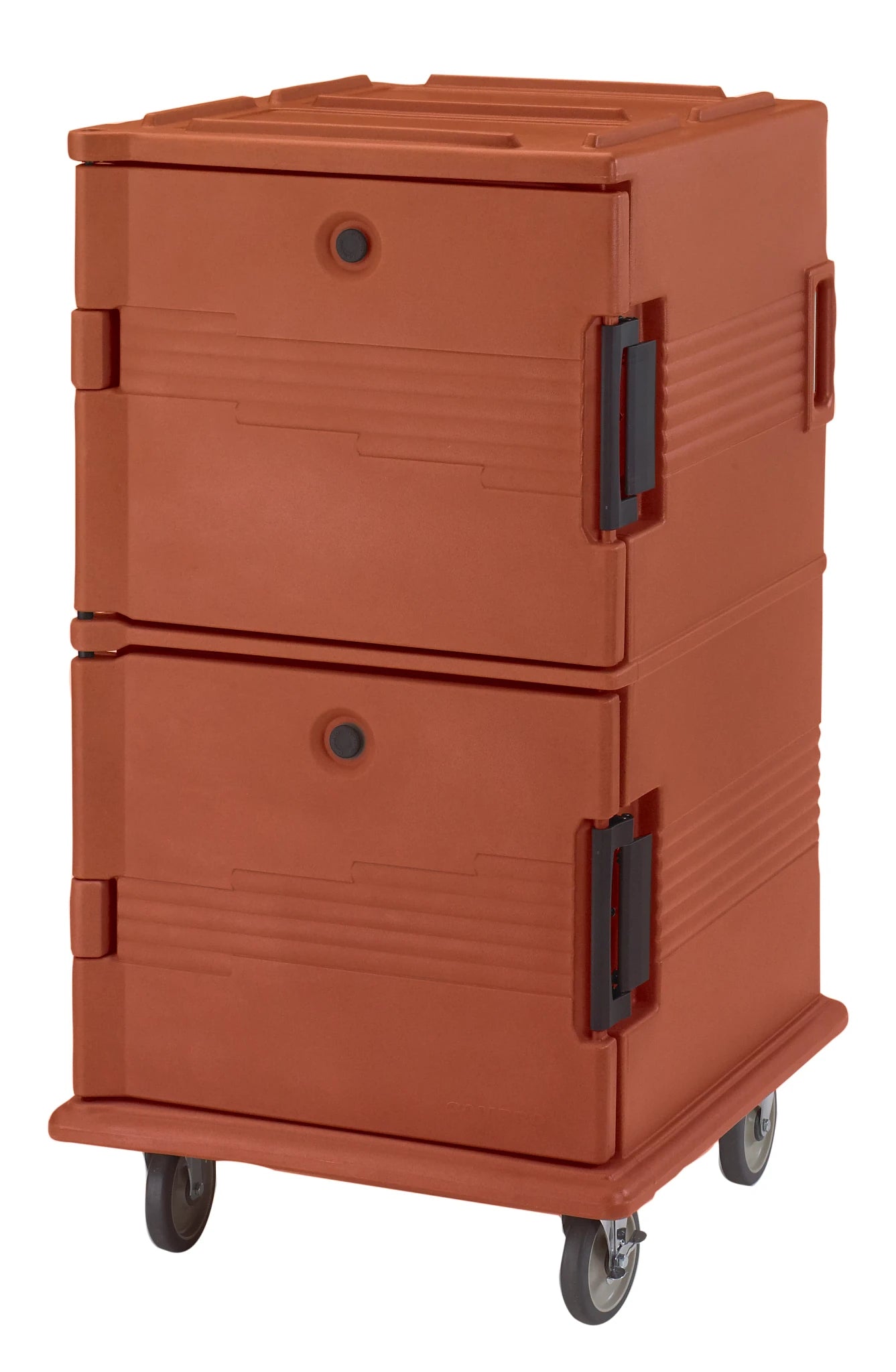 Cambro UPC1600402 insulated food transport cart in Brick Red