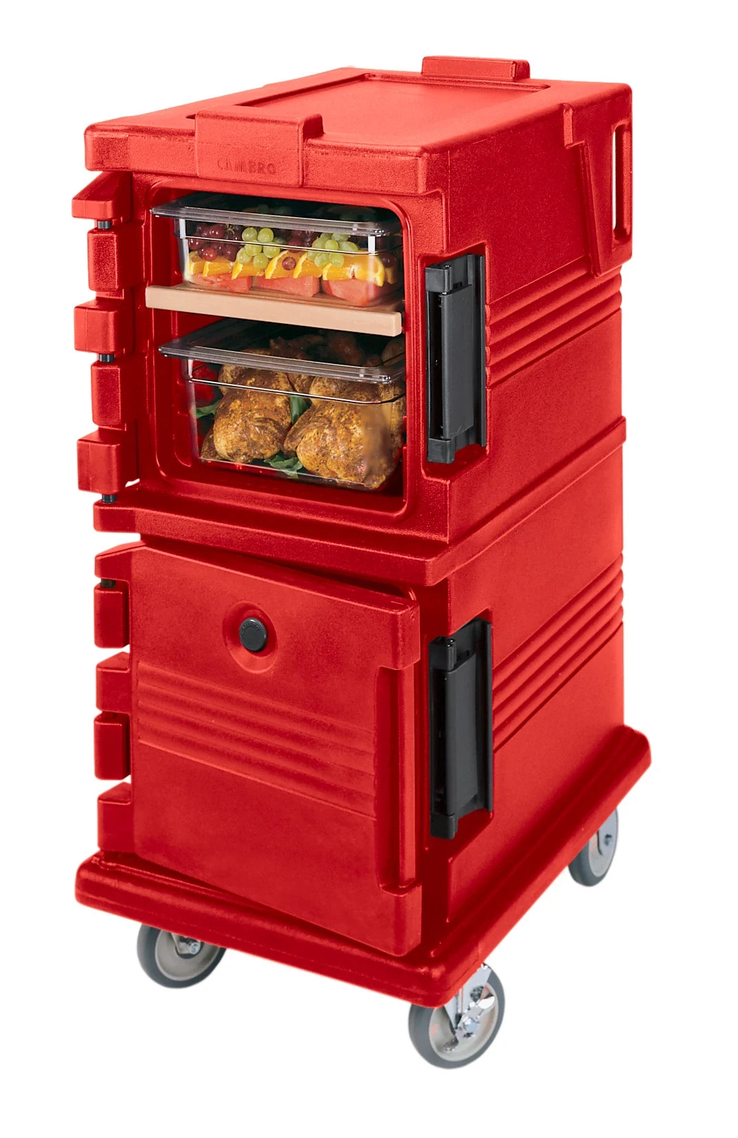 Cambro UPC600158 insulated food pan carrier in Hot Red