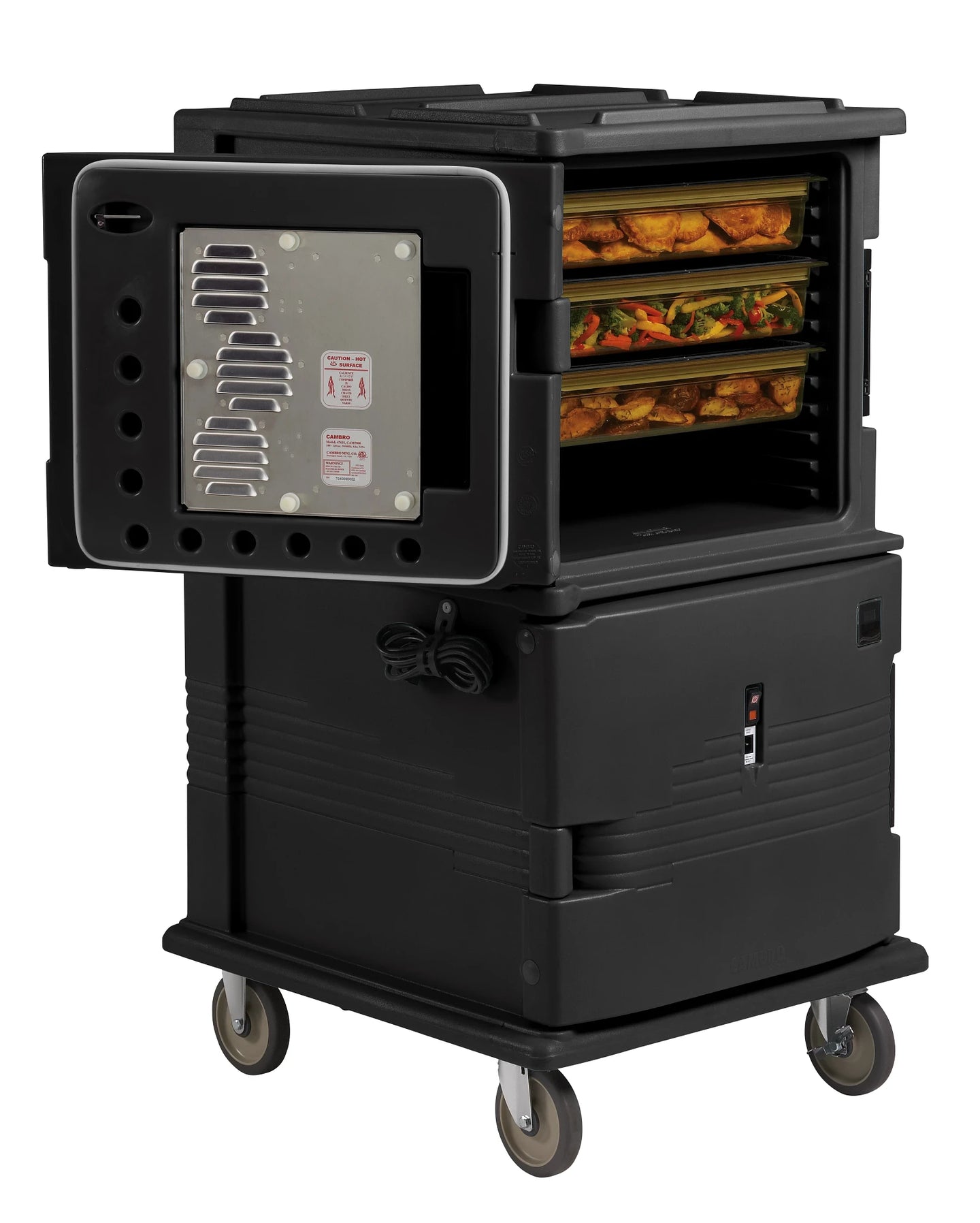 Cambro UPCH16002110 220V Ultra Camcart heated pan carrier in Black