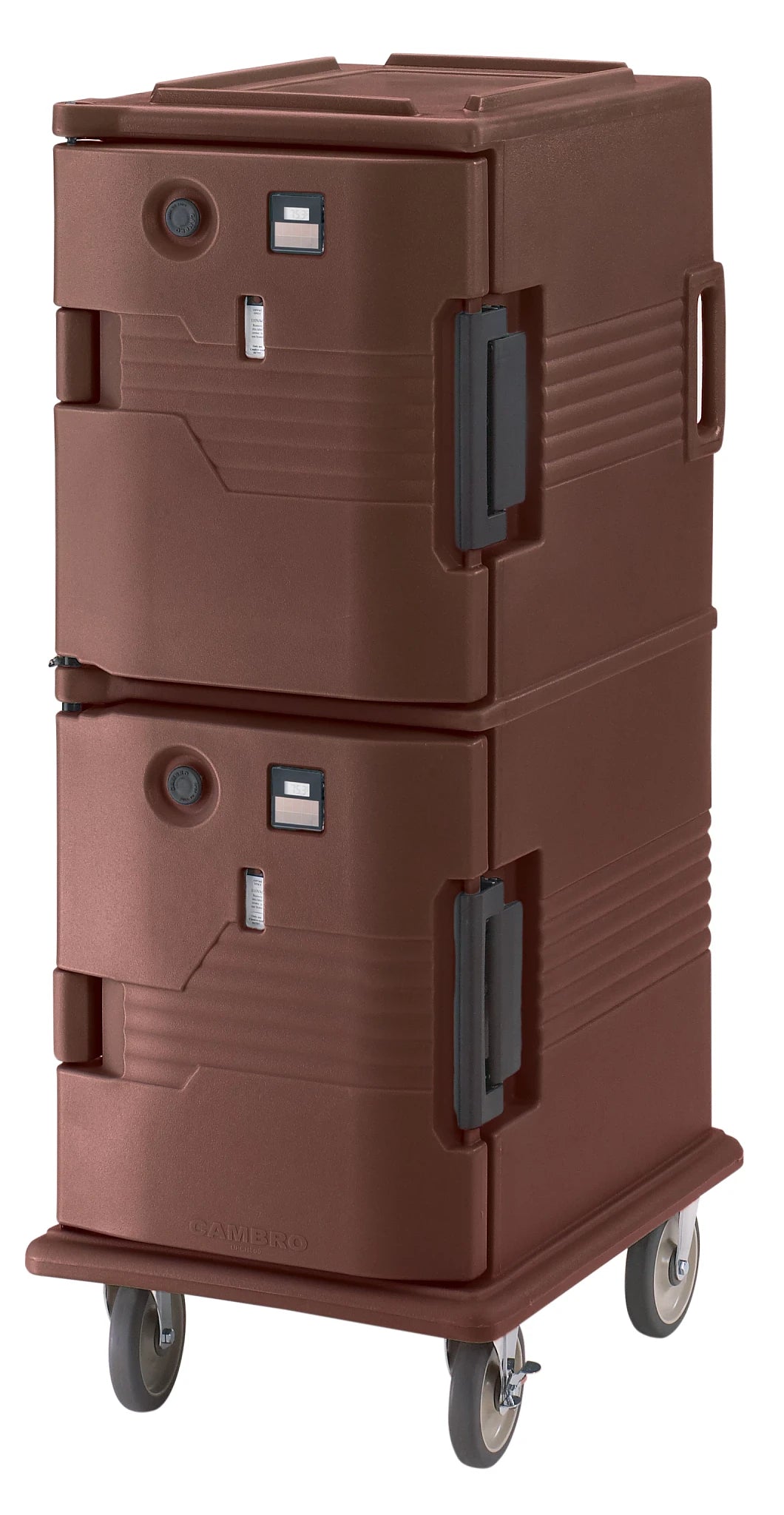 Cambro UPCH800131 both doors heated electric heated food transport cart in Dark Brown