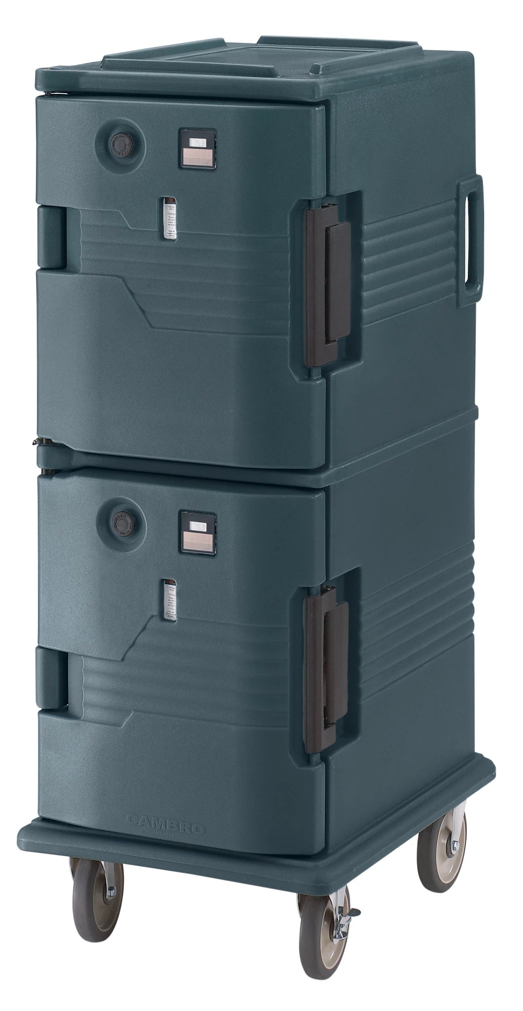 Cambro UPCH8002192 both doors heated electric heated food transport cart in Granite Green