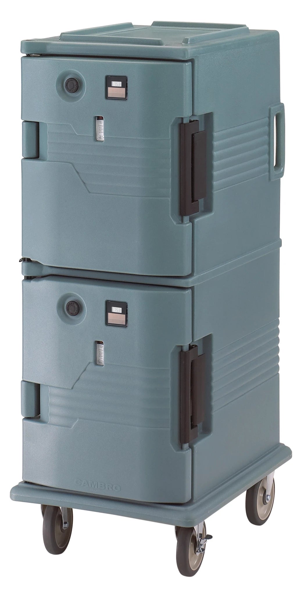 Cambro UPCH8002401 both doors heated electric heated food transport cart in Slate Blue