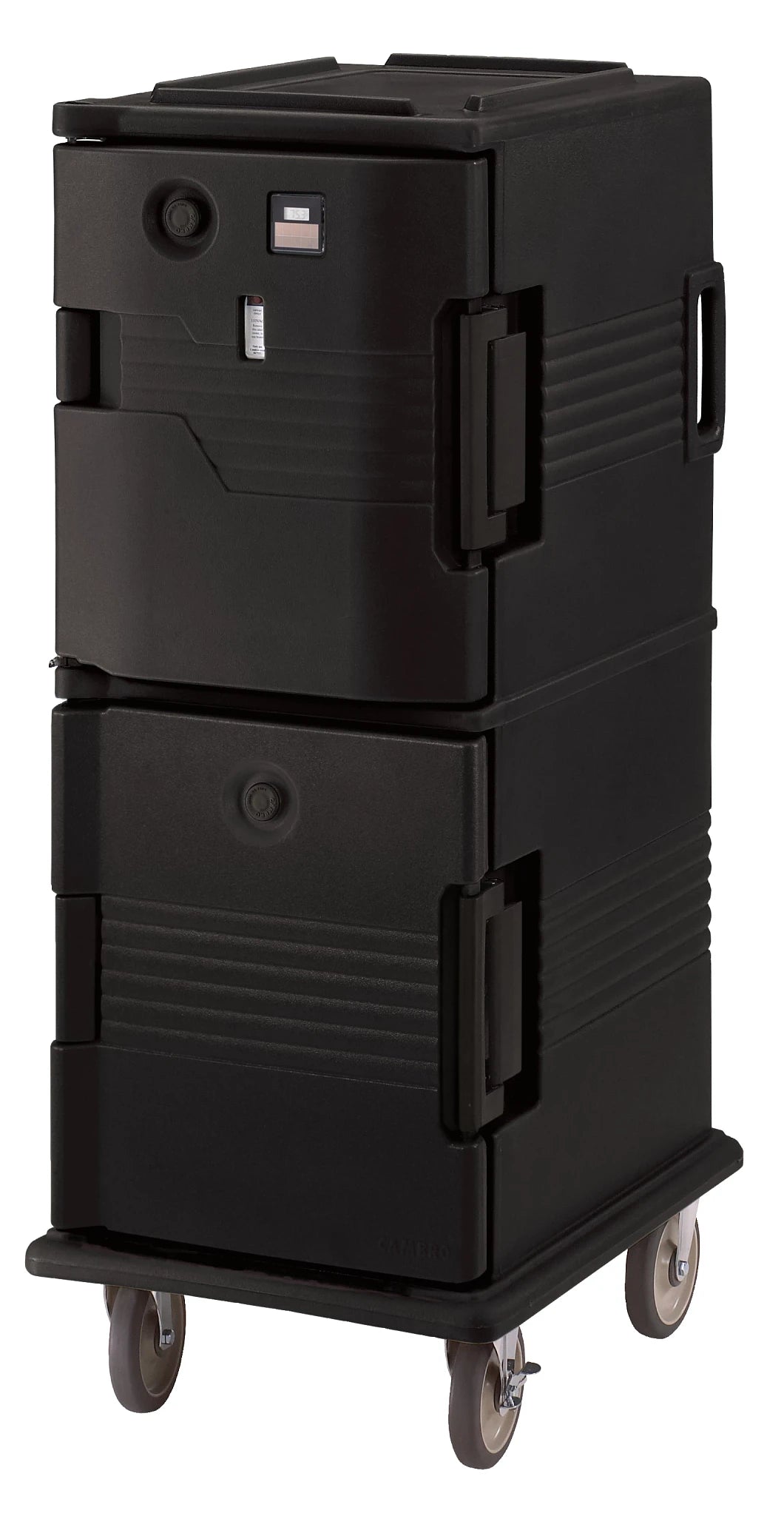 Cambro UPCHT800110 heated top door only electric heated food transport cart in Black