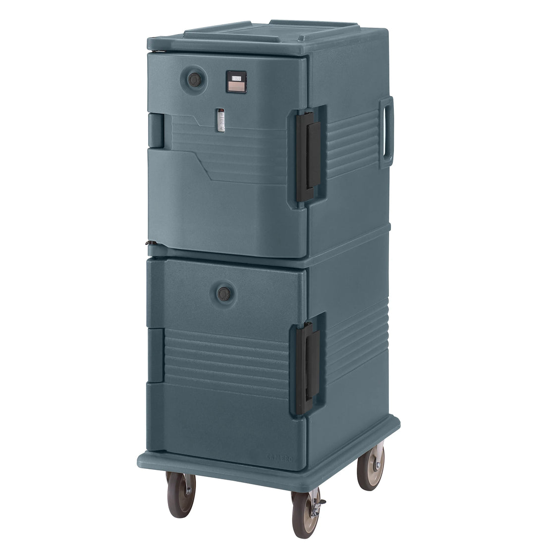 Cambro UPCHT800191 heated top door only electric heated food transport cart in Granite Gray