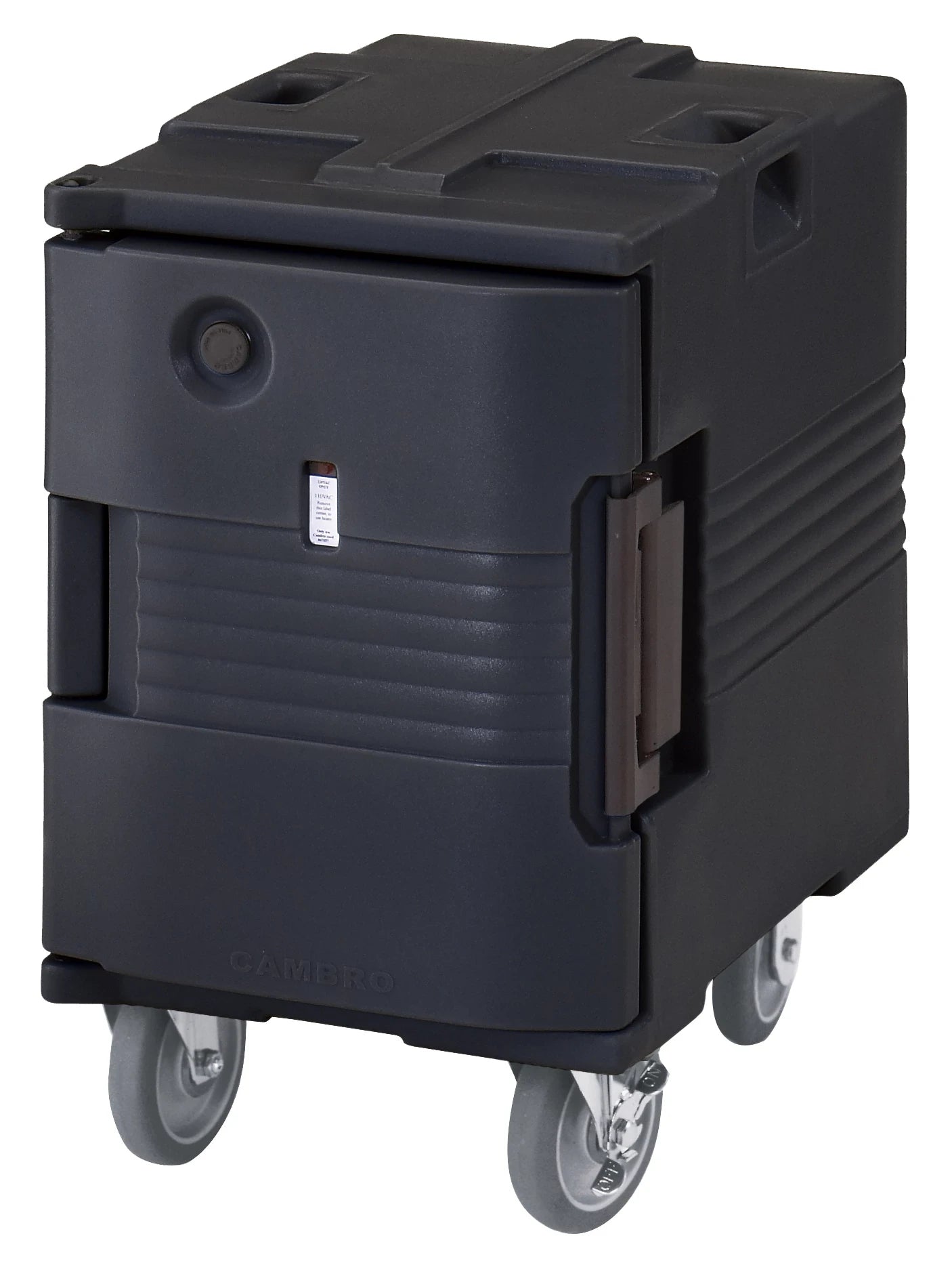 Cambro UPCHW400110 5-caster electric heated pan carrier in Black