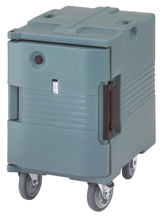 Cambro UPCHW400401 5-caster electric heated pan carrier in Slate Blue