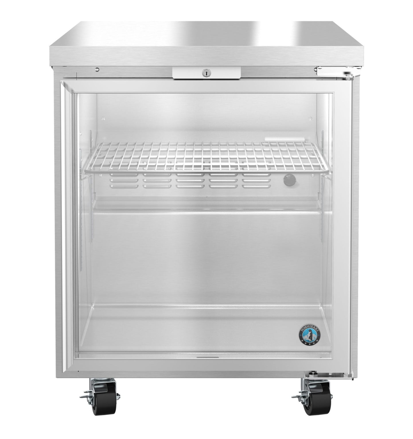 Hoshizaki UR27B-GLP01 27 inch glass door low profile undercounter refrigerator front view