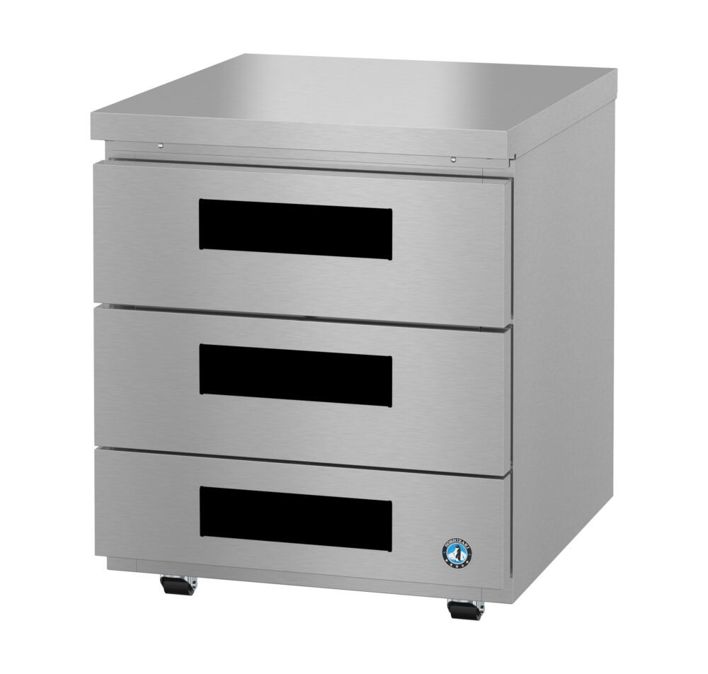 Hoshizaki UR27B-LPD3 27 inch low profile three drawer undercounter refrigerator